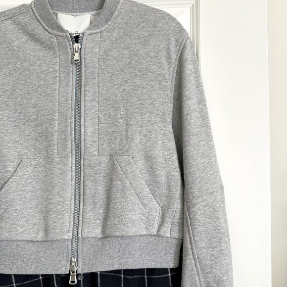NWT Phillip Lim French Terry Double Layer Bomber Jacket in Gray Melange Size S - Picture 8 of 11